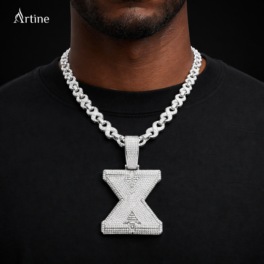 Iced Roman X Statement Pendant