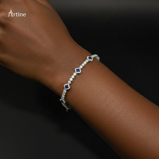 Sapphire Halo Tennis Bracelet
