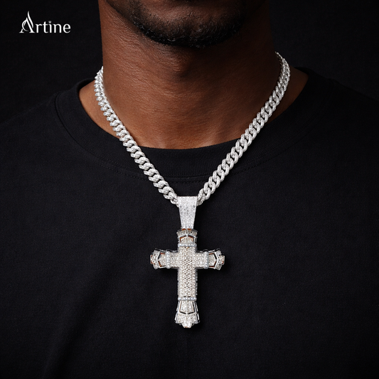 Luxury Iced Gothic Cross Pendant