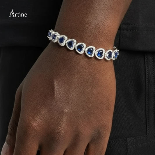 Heart cut Halo Bracelet