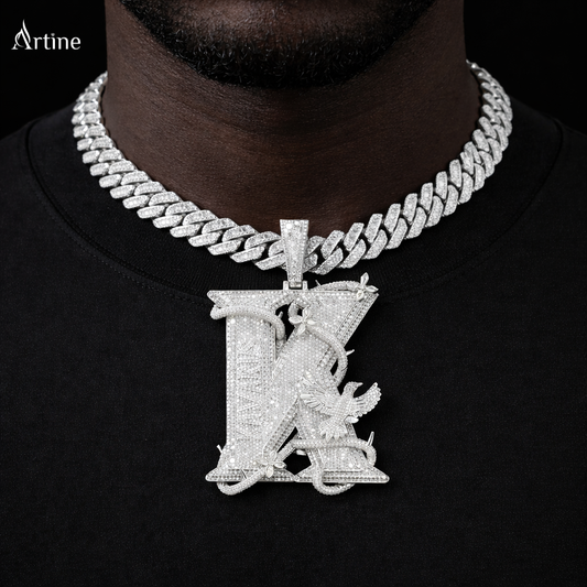 Iced unique K latter Pendant