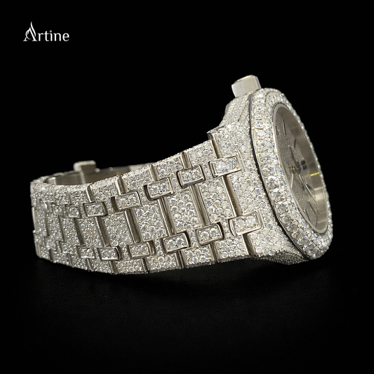Iced Precision: Diamond-Encrusted Luxury Timepiece