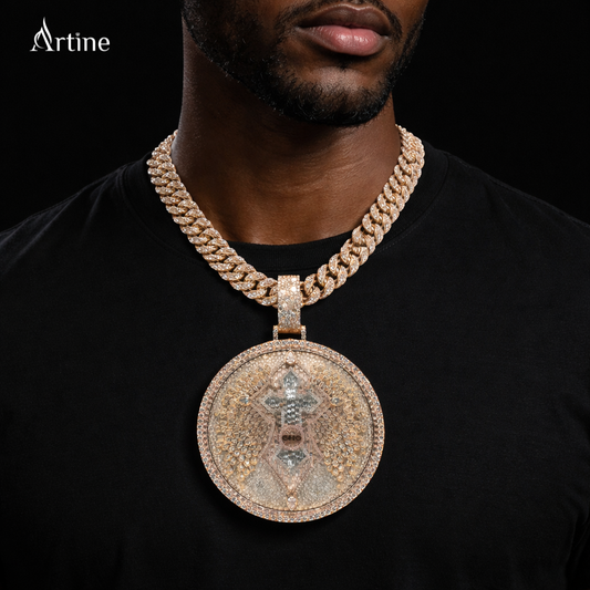 Iced Angel Wings Medallion