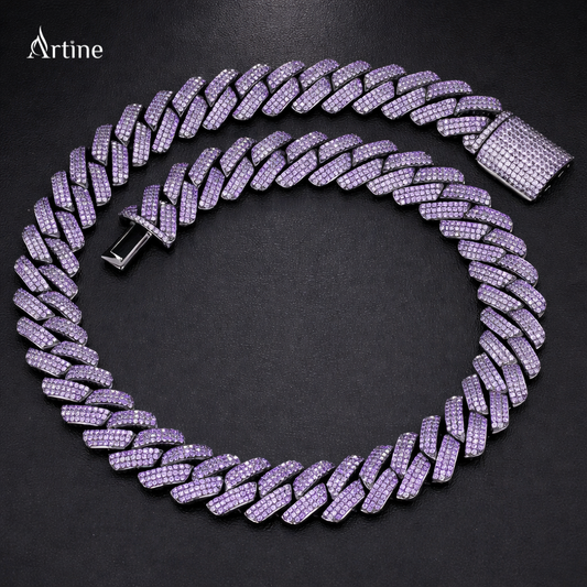 Lavender Iced Cuban Link Statement Chain