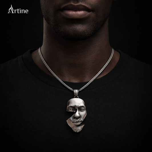 Abstract Split Face Pendant