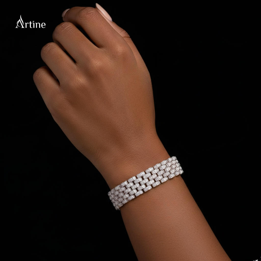 Rose Gold Diamond Weave Bracelet