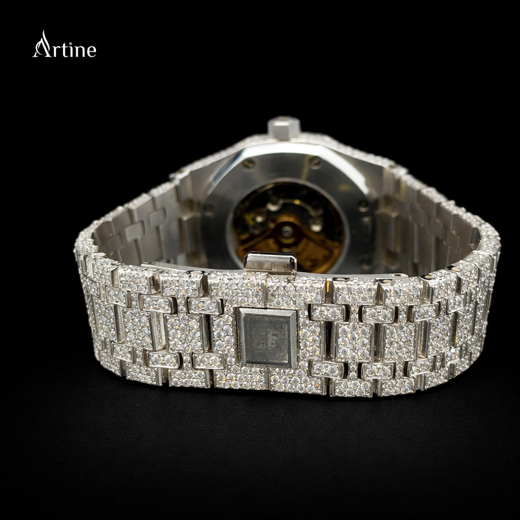 Iced Precision: Diamond-Encrusted Luxury Timepiece