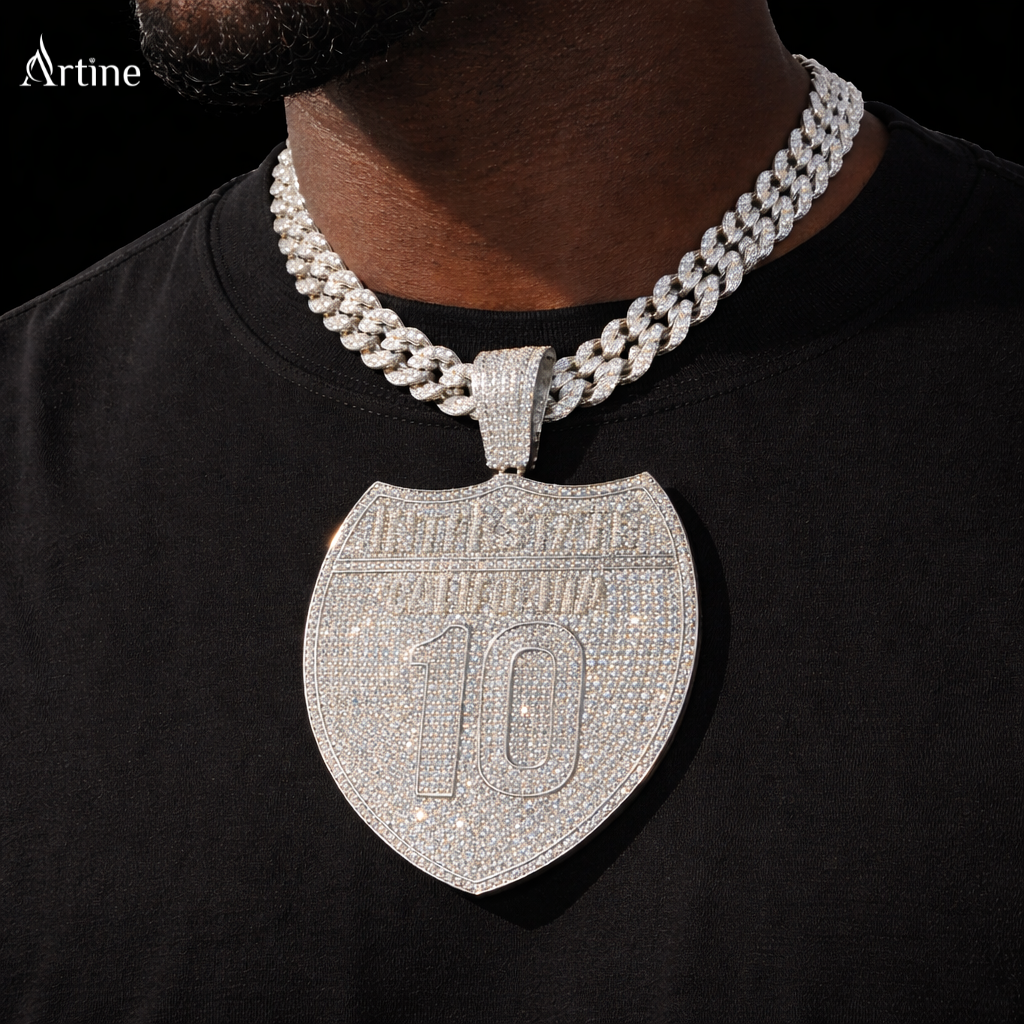 Iced 10 number Pendant