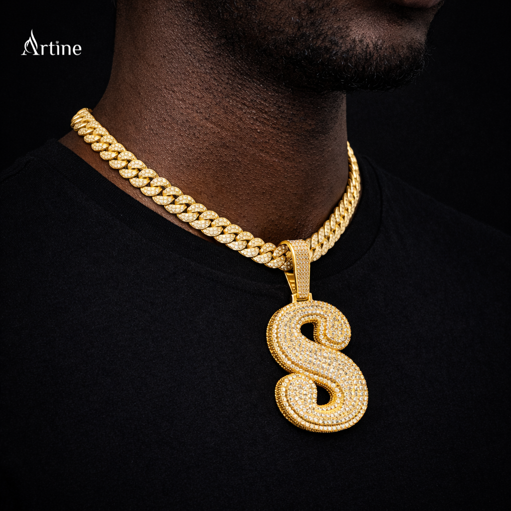 Serpent Majesty Iced “S” Pendant