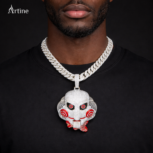 Iced Horror Puppet Face Pendant