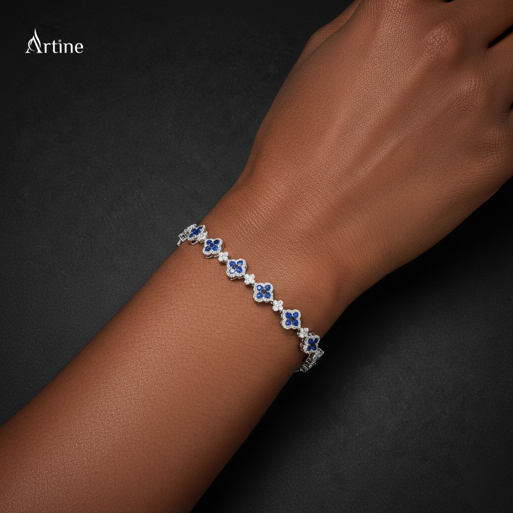 Royal Sapphire Clover Bracelet