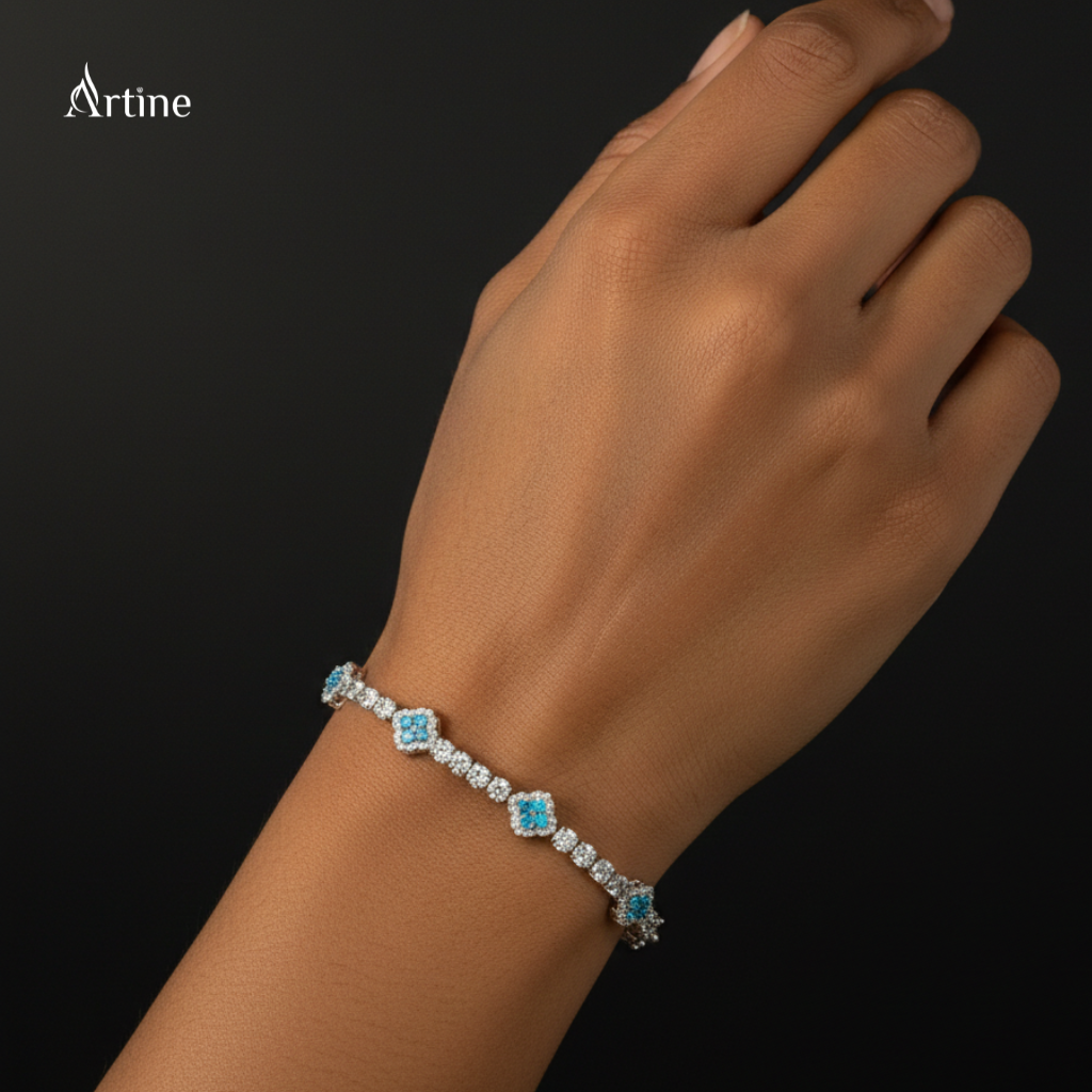 Sky Blue Halo Spark Bracelet