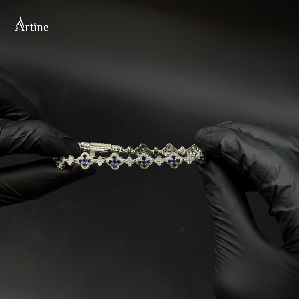 Sapphire Halo Tennis Bracelet