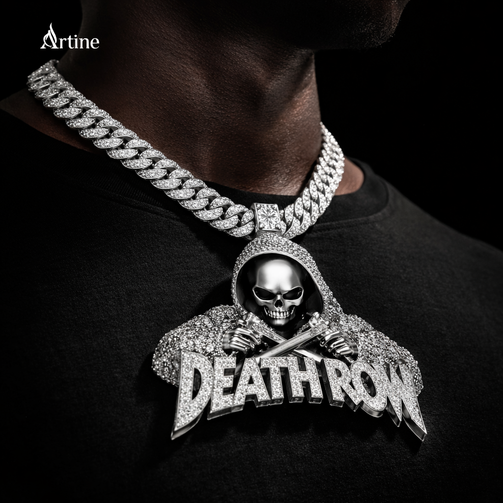 Iced Skull Thug Life Pendant – Full Bling Street Statement Charm