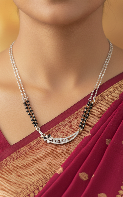 Ethnic Style Silver Mangalsutra