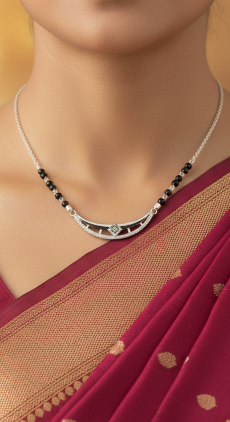 Silver Mangalsutra with Pendant Chain
