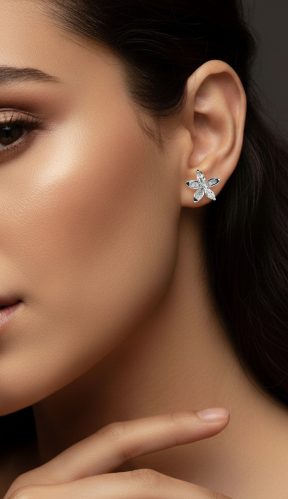 Crystal Stud Earrings Elegant & Sparkling Finish