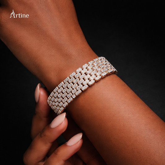Rose Gold Diamond Weave Bracelet