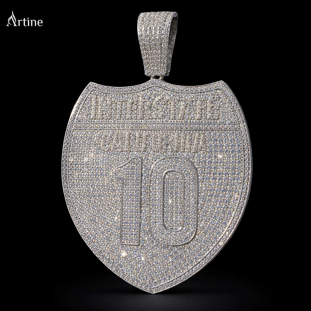 Iced 10 number Pendant