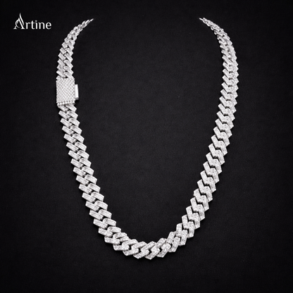 Iced Silver Cuban Link Statement Chain