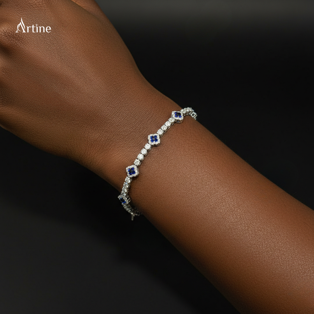 Sapphire Halo Tennis Bracelet