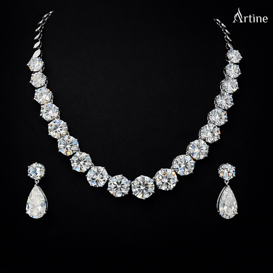 Royal Radiance Diamond Tennis Necklace Set