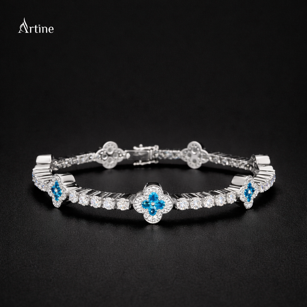 Azure Clover Diamond Bracelet