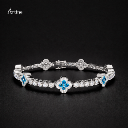 Azure Clover Diamond Bracelet