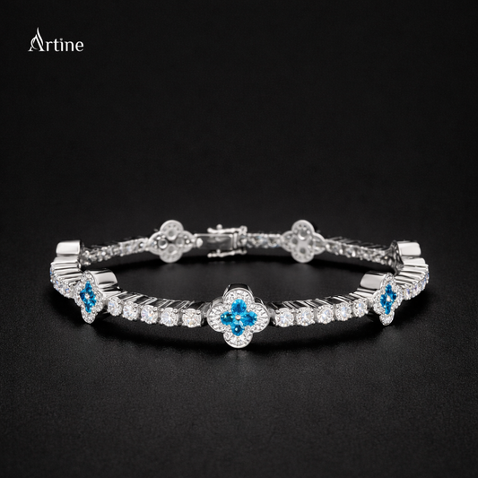 Azure Clover Diamond Bracelet