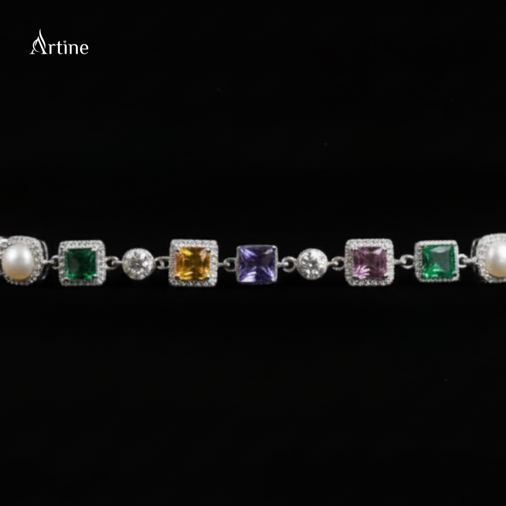 Prismatic Gemstone Elegance Bracelet