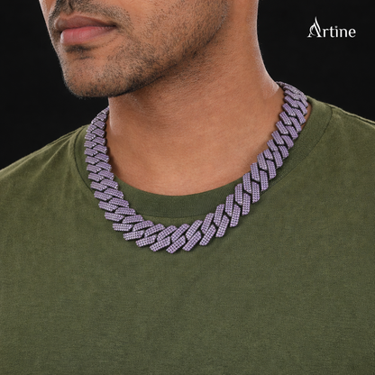 Lavender Iced Cuban Link Statement Chain