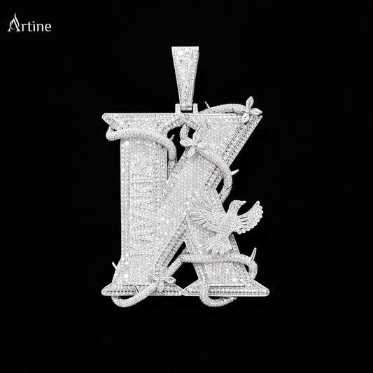 Iced unique K latter Pendant