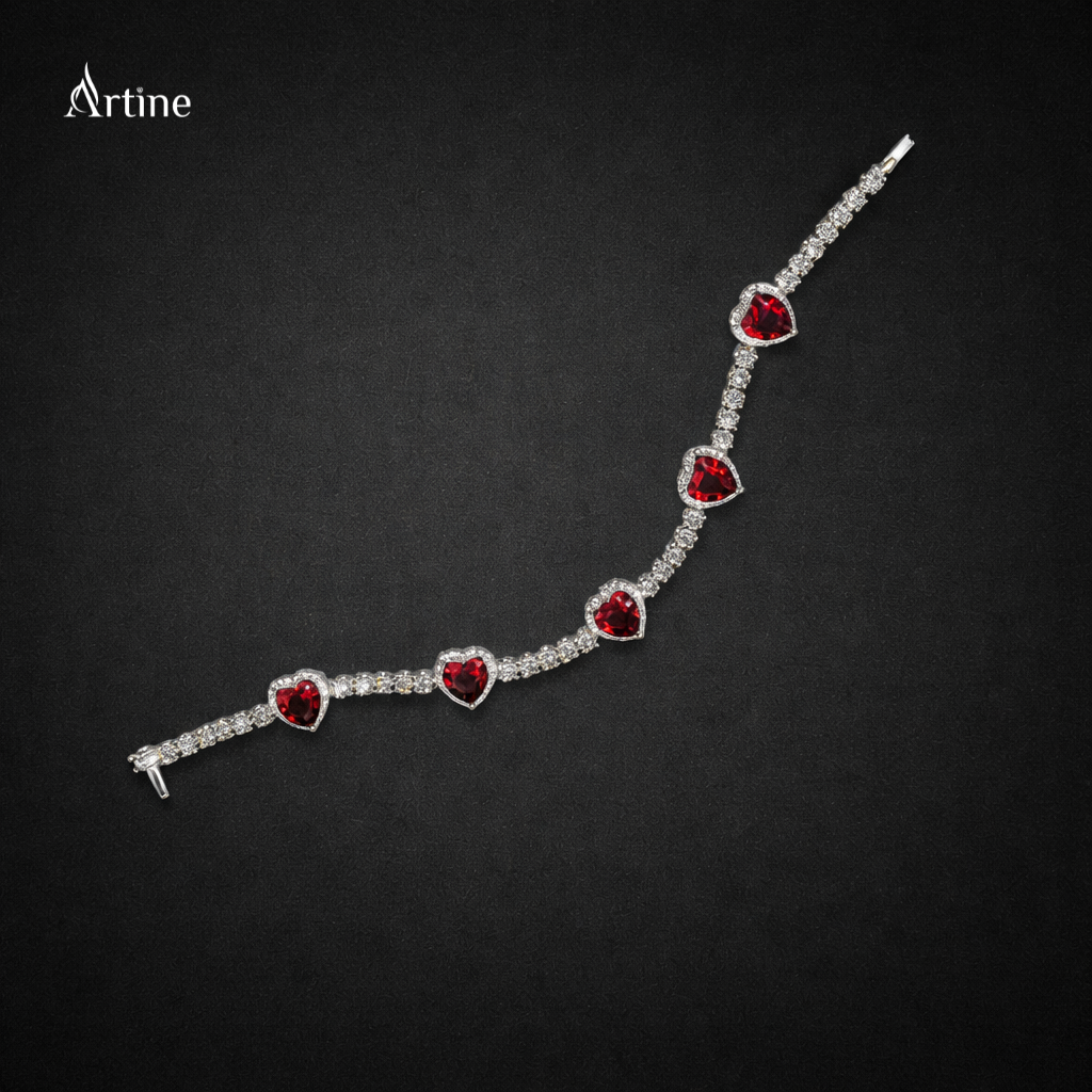 Crimson Heart Elegance Bracelet