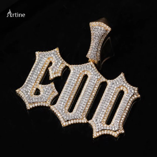 Iced God Nameplate Pendant