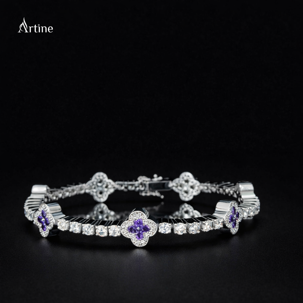 Amethyst Blossom Diamond Bracelet