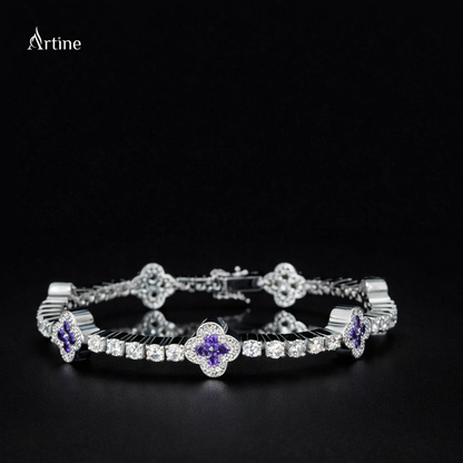 Amethyst Blossom Diamond Bracelet