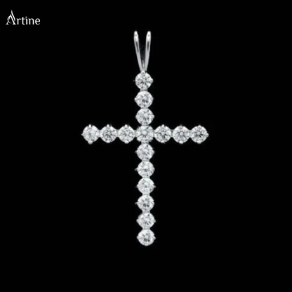 Classic Iced Cross Pendant – Moissanite Diamond-Look Charm