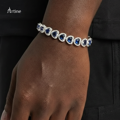 Heart cut Halo Bracelet