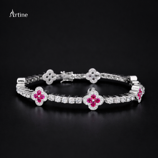 Ruby Blossom Diamond Bracelet