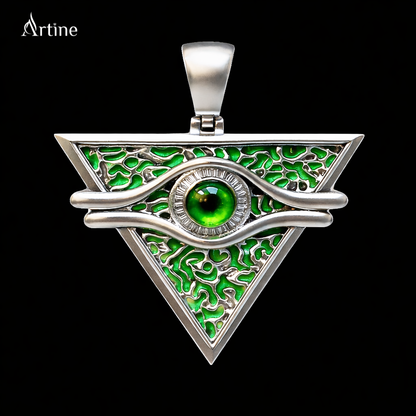 Emerald Eye Triangle Pendant