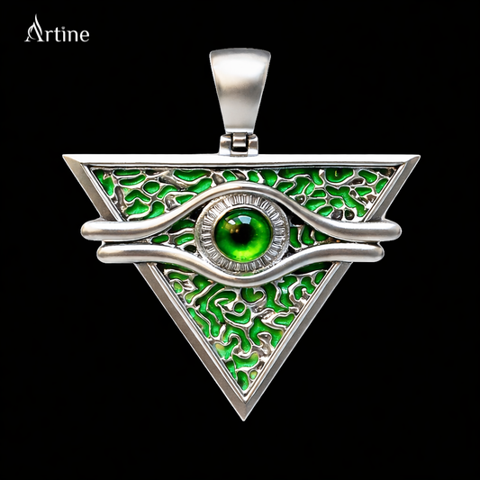 Emerald Eye Triangle Pendant