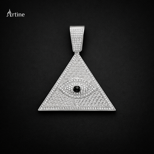 Silver Eye Pyramid Pendant