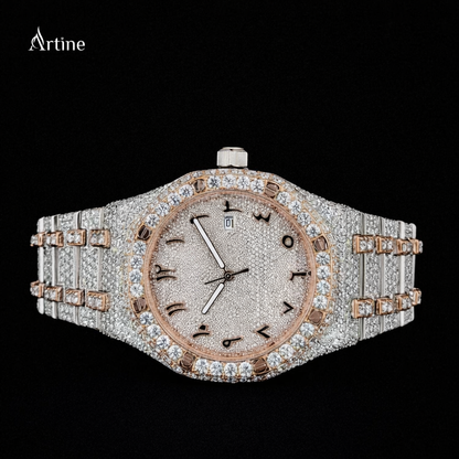 Rose Gold Radiance: Diamond-Studded Elegance in Time