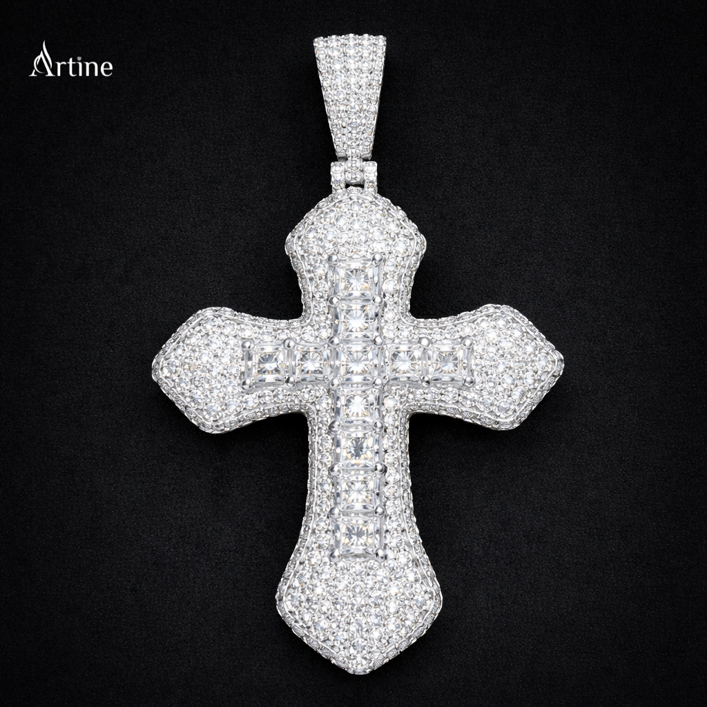 Celestial Iced Cross Pendant