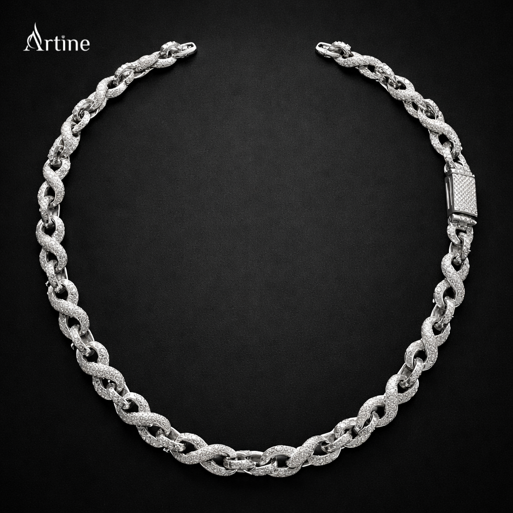 Iced Cuban Link  Chain Necklace | 925 Sterling Silver Luxury Jewelry