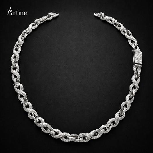 Iced Cuban Link  Chain Necklace | 925 Sterling Silver Luxury Jewelry