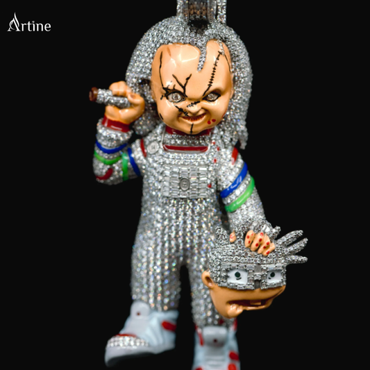 Iced Horror Doll Pendant – Fully Bling Hip-Hop Statement Charm