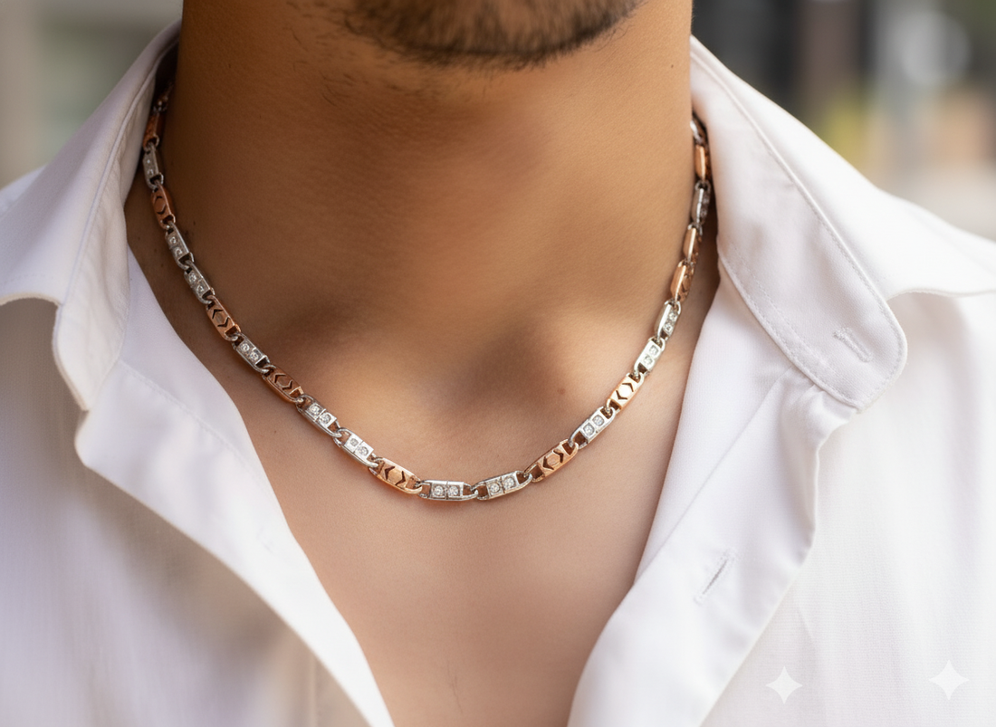 Luxury Duo Tone silver Chain