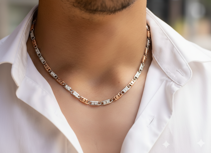 Luxury Duo Tone silver Chain