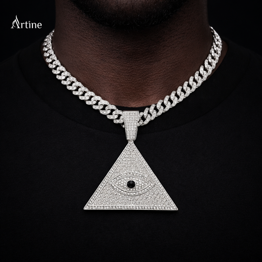 Silver Eye Pyramid Pendant